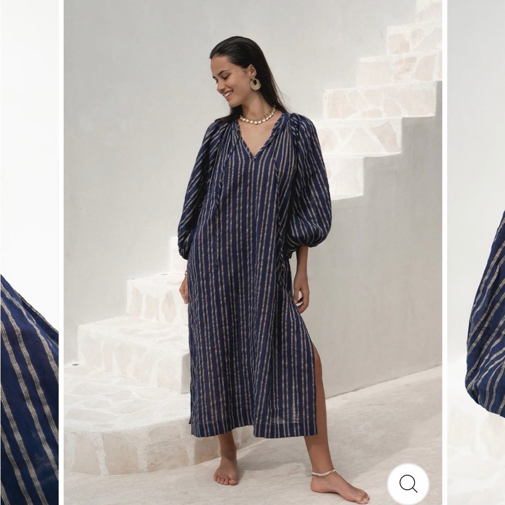 DAUGHTERS OF INDIA poet maxi dress in sapphire boho